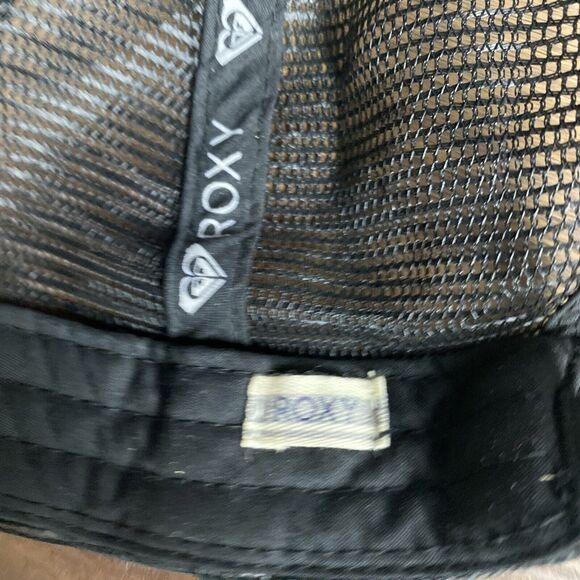 ROXY Hat Cap Trucker Foam Snapback Mesh Palm Tree Black White Beach Surf Sun - Picture 10 of 11